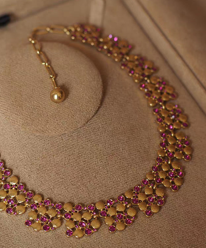 Boho Colorblock Copper Overgild Gem Stone Gratuated Bead Necklace - Omychic