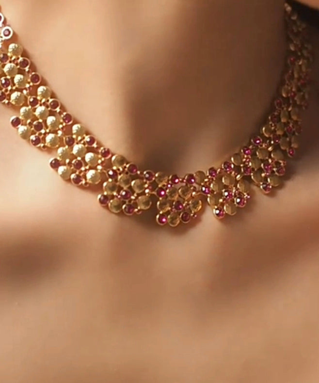 Boho Colorblock Copper Overgild Gem Stone Gratuated Bead Necklace - Omychic