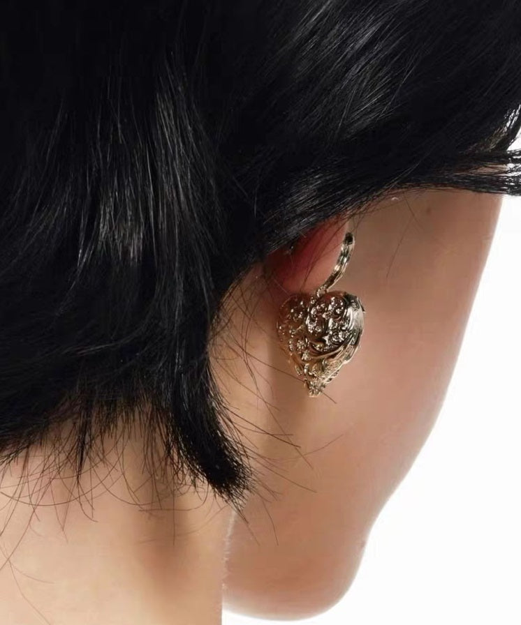 Boho Gold Copper Love Stud Earrings