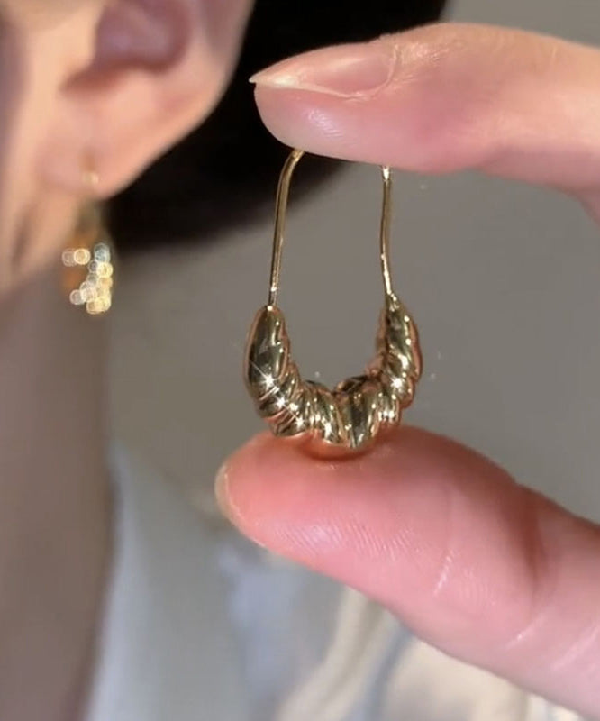 Boho Gold Copper Overgild Croissant Hoop Earrings