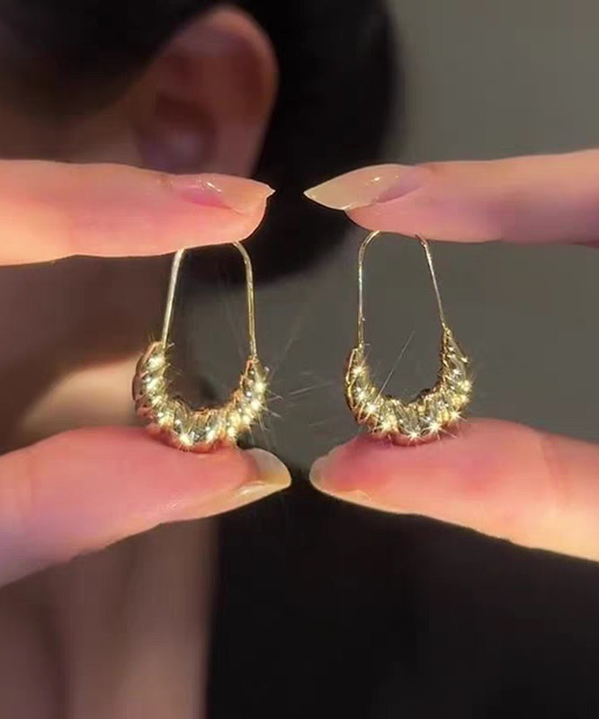 Boho Gold Copper Overgild Croissant Hoop Earrings