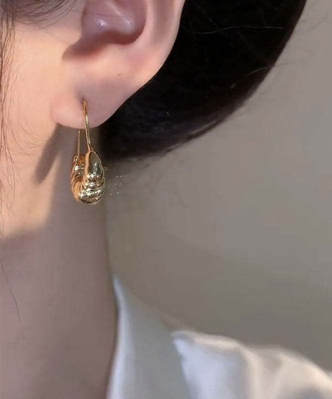 Boho Gold Copper Overgild Croissant Hoop Earrings