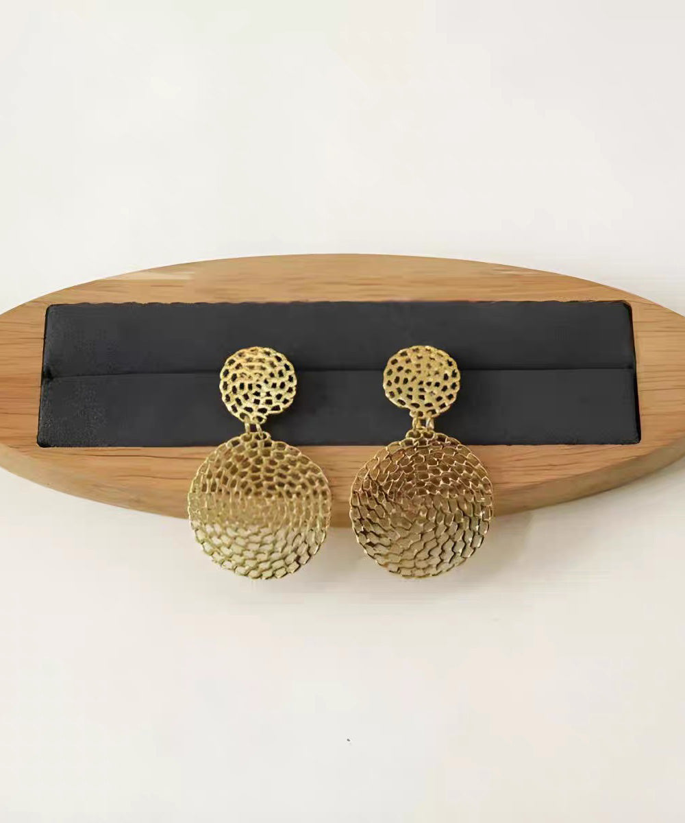 Boho Gold Copper Overgild Hollow Out Hoop Earrings