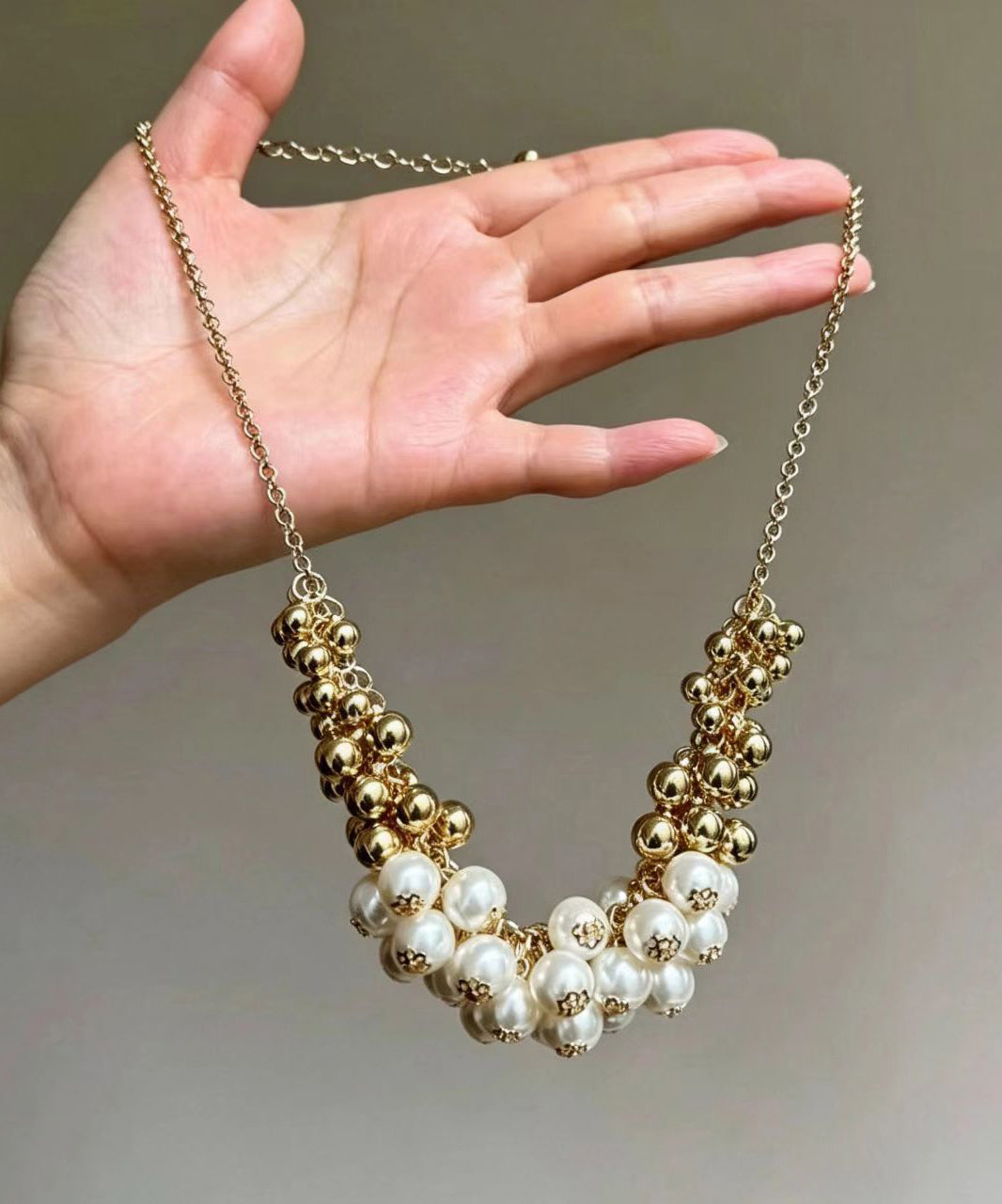 Boho Gold Pearl Alloy Multi Layer Woven Choker