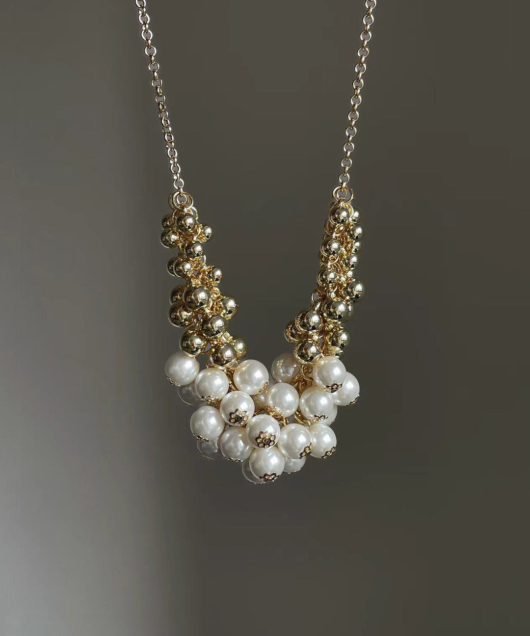 Boho Gold Pearl Alloy Multi Layer Woven Choker
