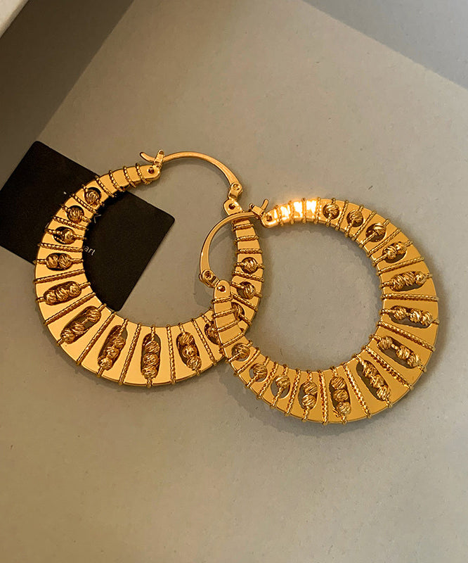 Boho Golden Hollow Out High Quality Metal Hoop Earrings - Omychic