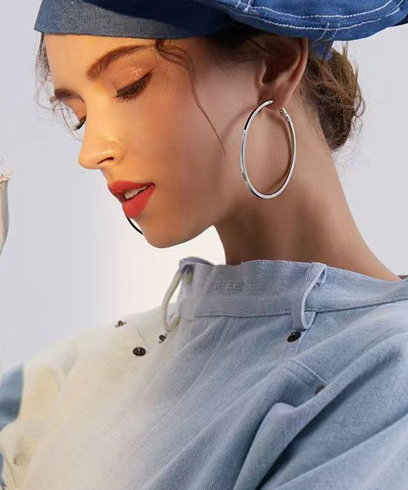 Boho Golden Oversized Fashion Metal Hoop Earrings - Omychic