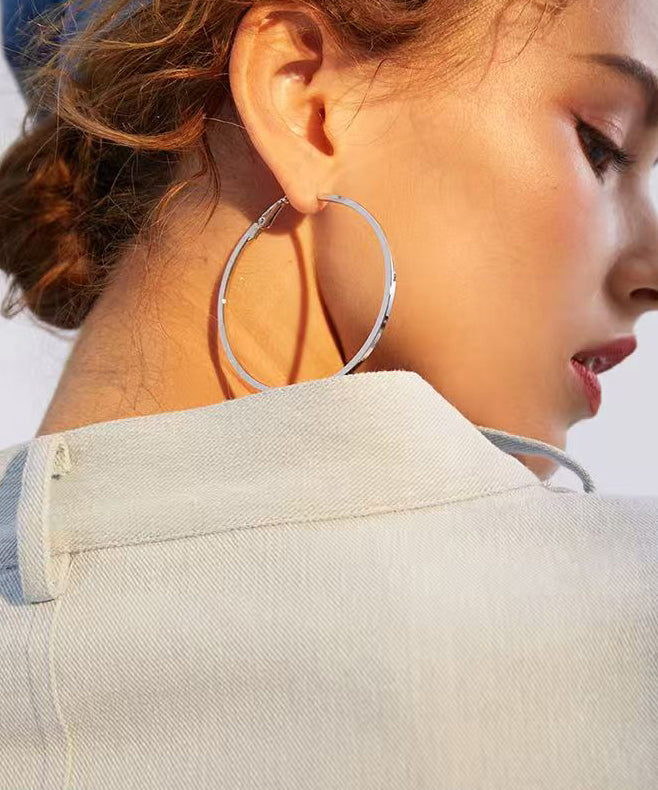 Boho Golden Oversized Fashion Metal Hoop Earrings - Omychic