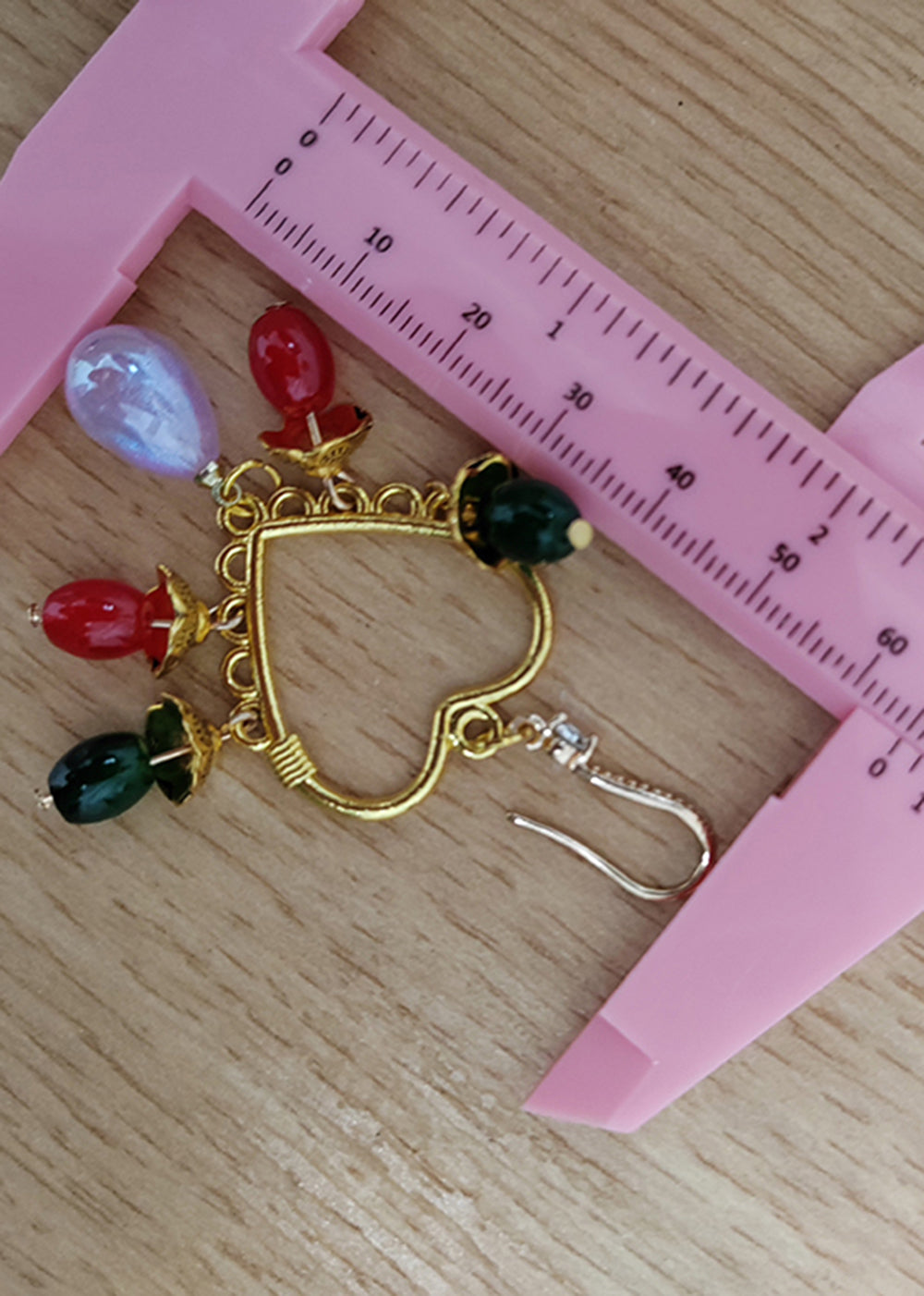 Boho Multicolour Beads Heart-shaped Tassels Drop Earrings - Omychic