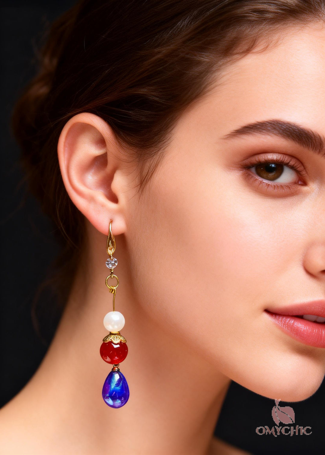 Boho Peacock Blue Droplet Shape Acrylic Drop Earrings