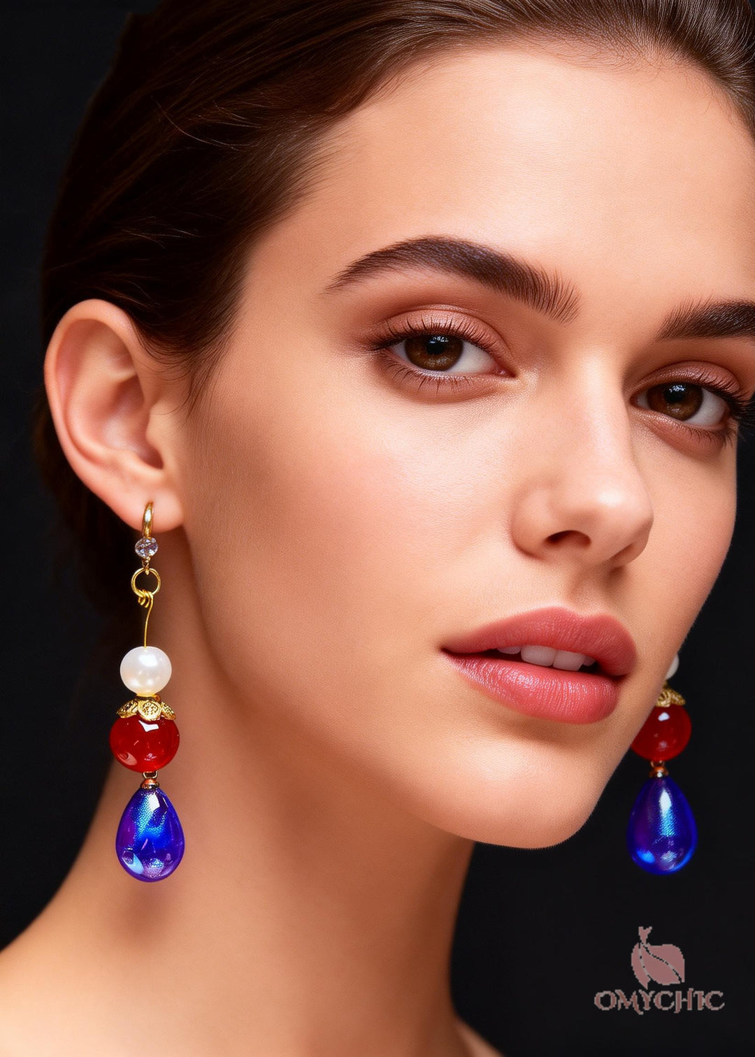 Boho Peacock Blue Droplet Shape Acrylic Drop Earrings