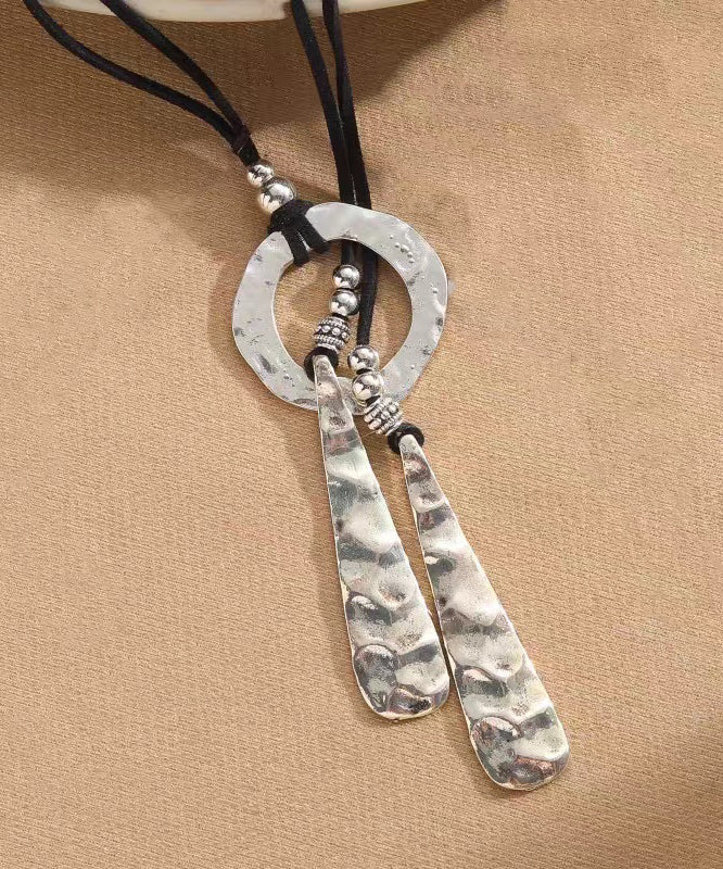 Boho Silk Leather Alloy Pendant Necklace - Omychic