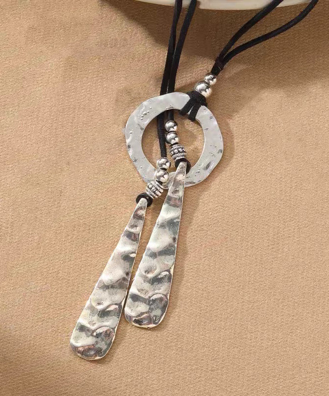 Boho Silk Leather Alloy Pendant Necklace - Omychic