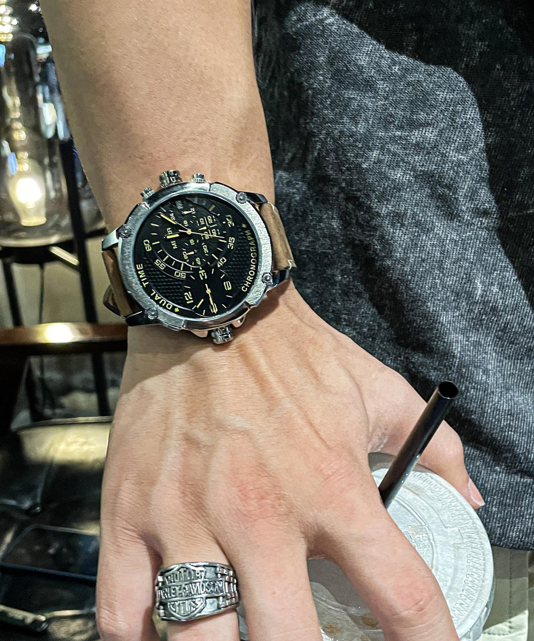 Boho Silk Leather Tempered Glass Quartz Movement Watch
