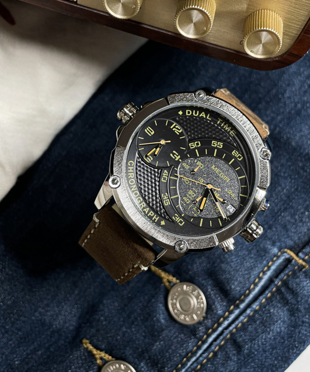 Boho Silk Leather Tempered Glass Quartz Movement Watch