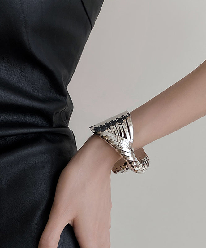 Boho Silk Metal Cross Open Cuff