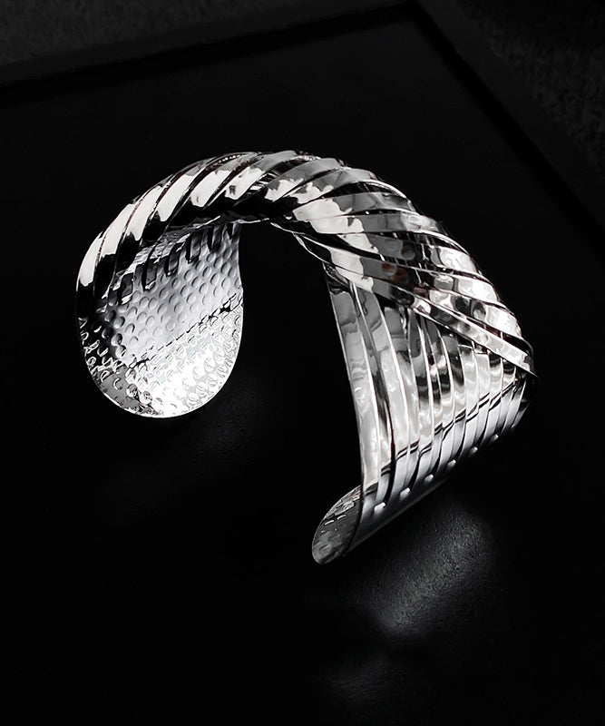 Boho Silk Metal Cross Open Cuff