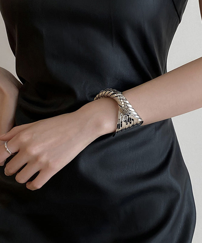 Boho Silk Metal Cross Open Cuff