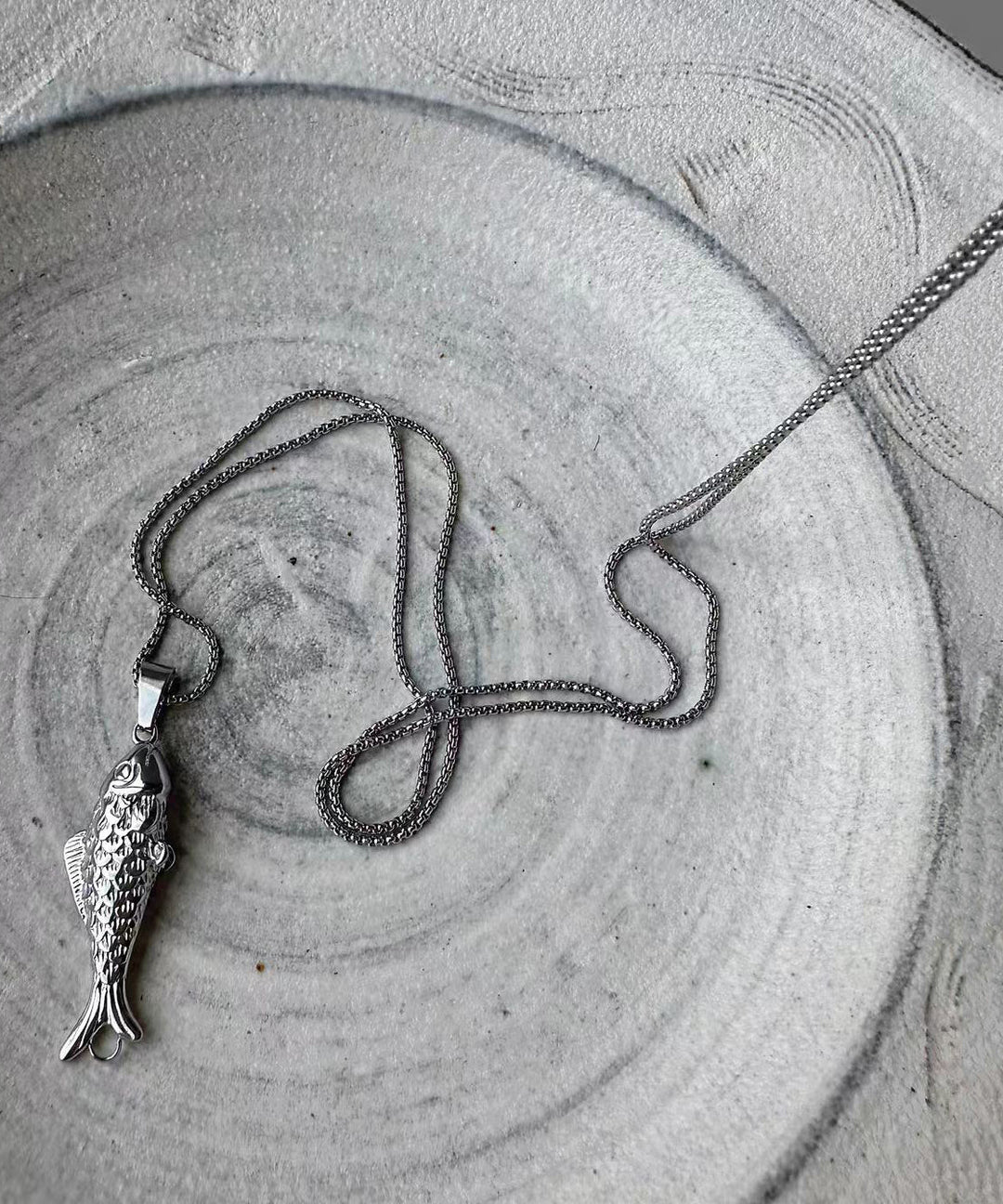 Boho Silk Titanium Steel Little Fish Lariat Necklace