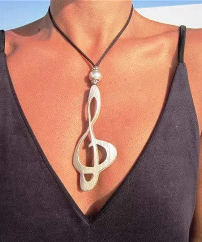 Boho Silver Alloy Leather Pearl European American Pendant Necklace - Omychic