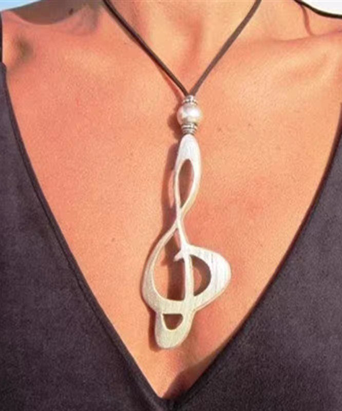 Boho Silver Alloy Leather Pearl European American Pendant Necklace - Omychic