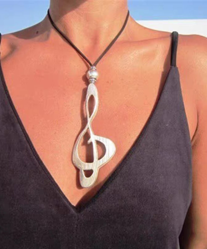 Boho Silver Alloy Leather Pearl European American Pendant Necklace - Omychic