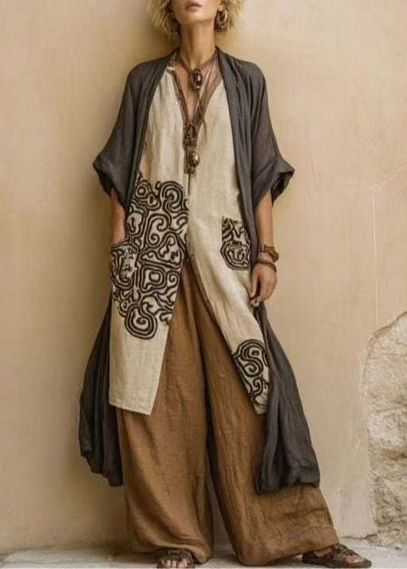 Boho V Neck Print Three Piece Set Summer