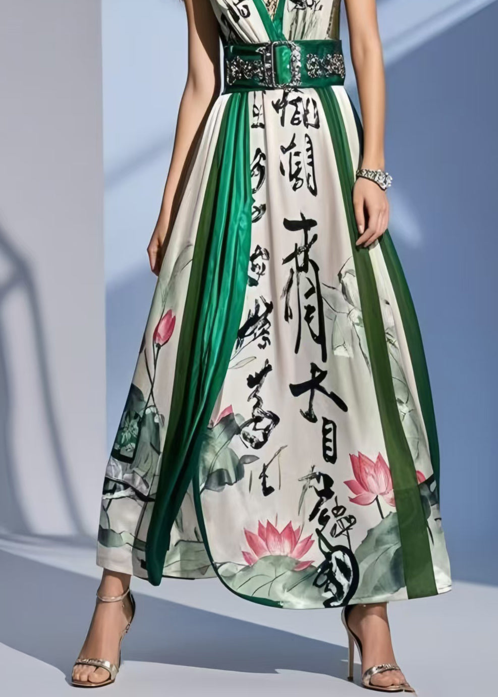 Boho White Print Draping Silk Tunic Dresses Sleeveless