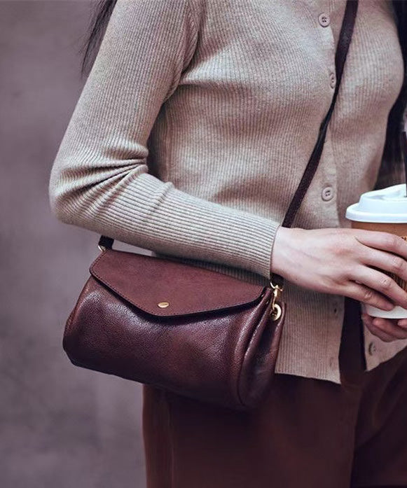 Botique Khaki Solid Durable Leather Cross-body Bag