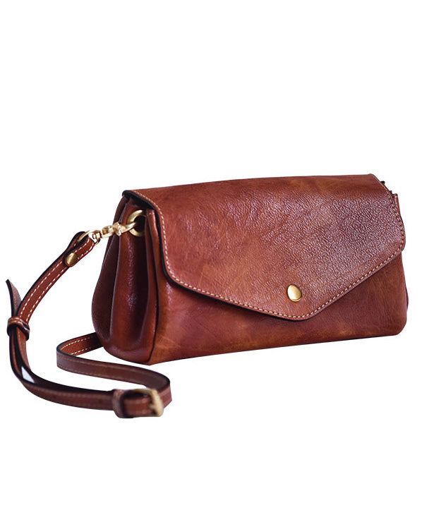 Botique Khaki Solid Durable Leather Cross-body Bag