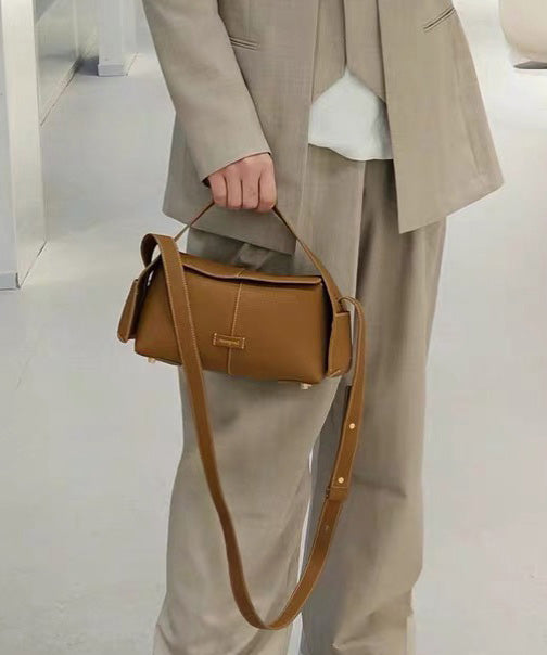 Botique Solid Durable Leather Versatile Women Tote Handbag