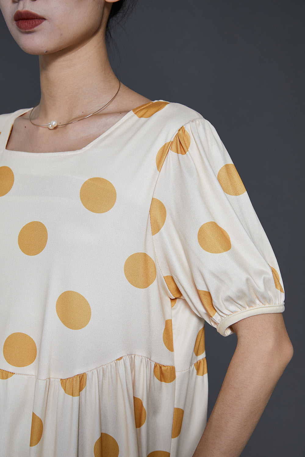 Boutique Beige Square Collar Print Cotton Long Dresses Summer