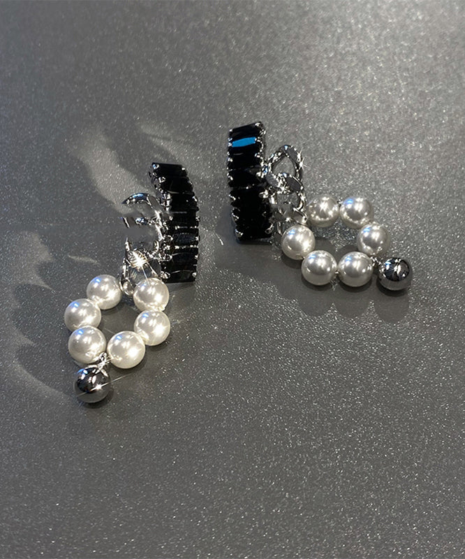 Boutique Black Copper Overgild Pearl Drop Earring