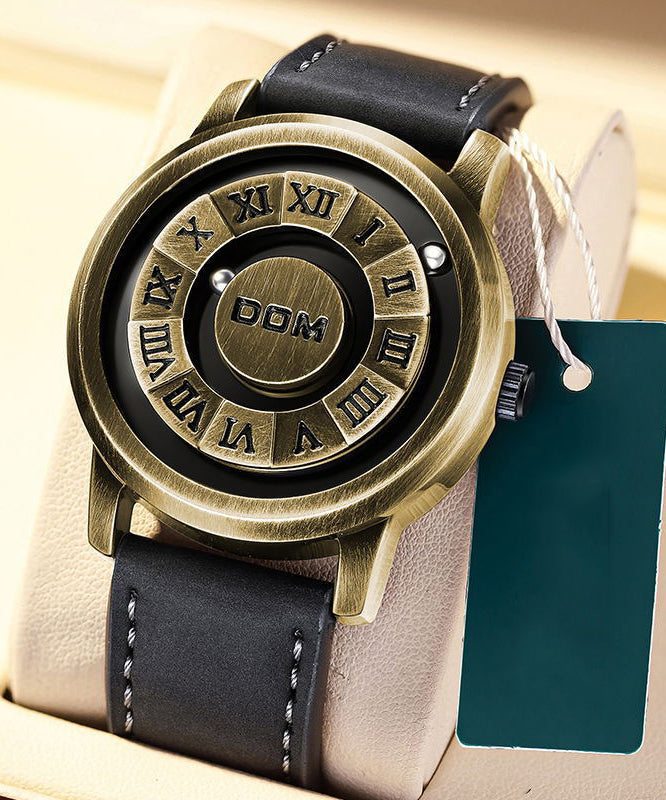 Boutique Black Genuine Leather Tai Chi Eight Trigrams Watch