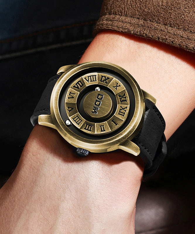 Boutique Black Genuine Leather Tai Chi Eight Trigrams Watch