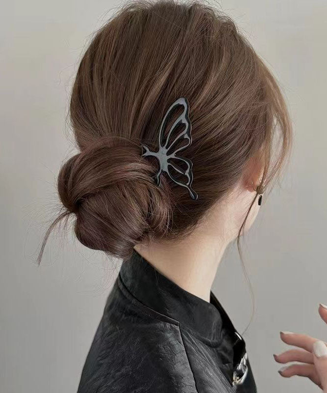 Boutique Black Metal Butterfly Hollow Out Hairpin