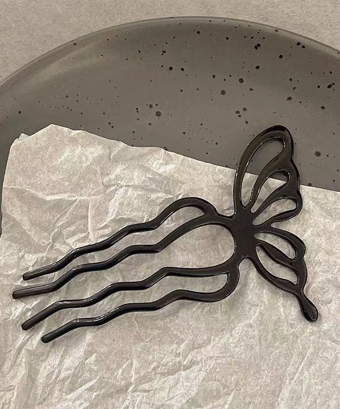 Boutique Black Metal Butterfly Hollow Out Hairpin