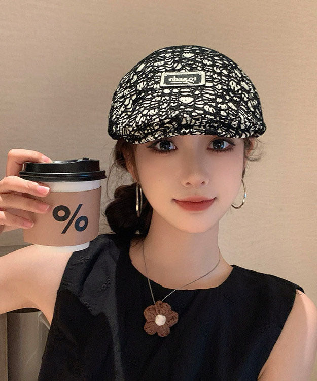 Boutique Black Print Versatile Breton Hat