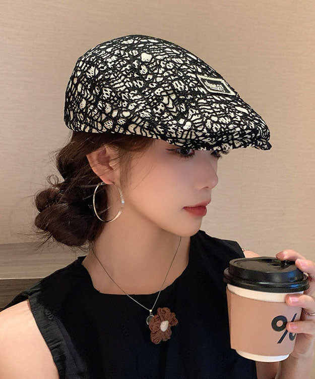 Boutique Black Print Versatile Breton Hat