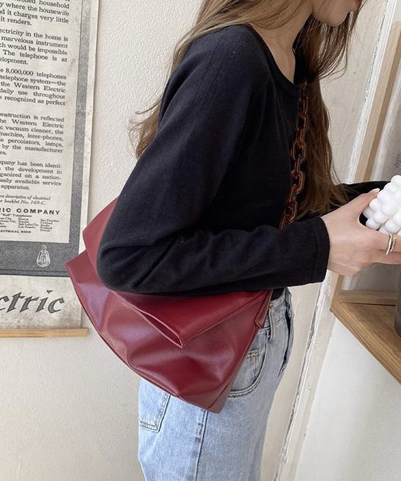 Boutique Black Solid Durable Leather Flap Bag