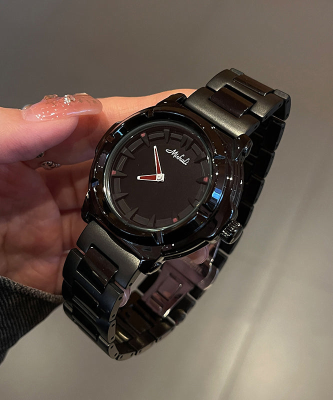 Boutique Black Stainless Steel Alloy Quartz Movement Watches
