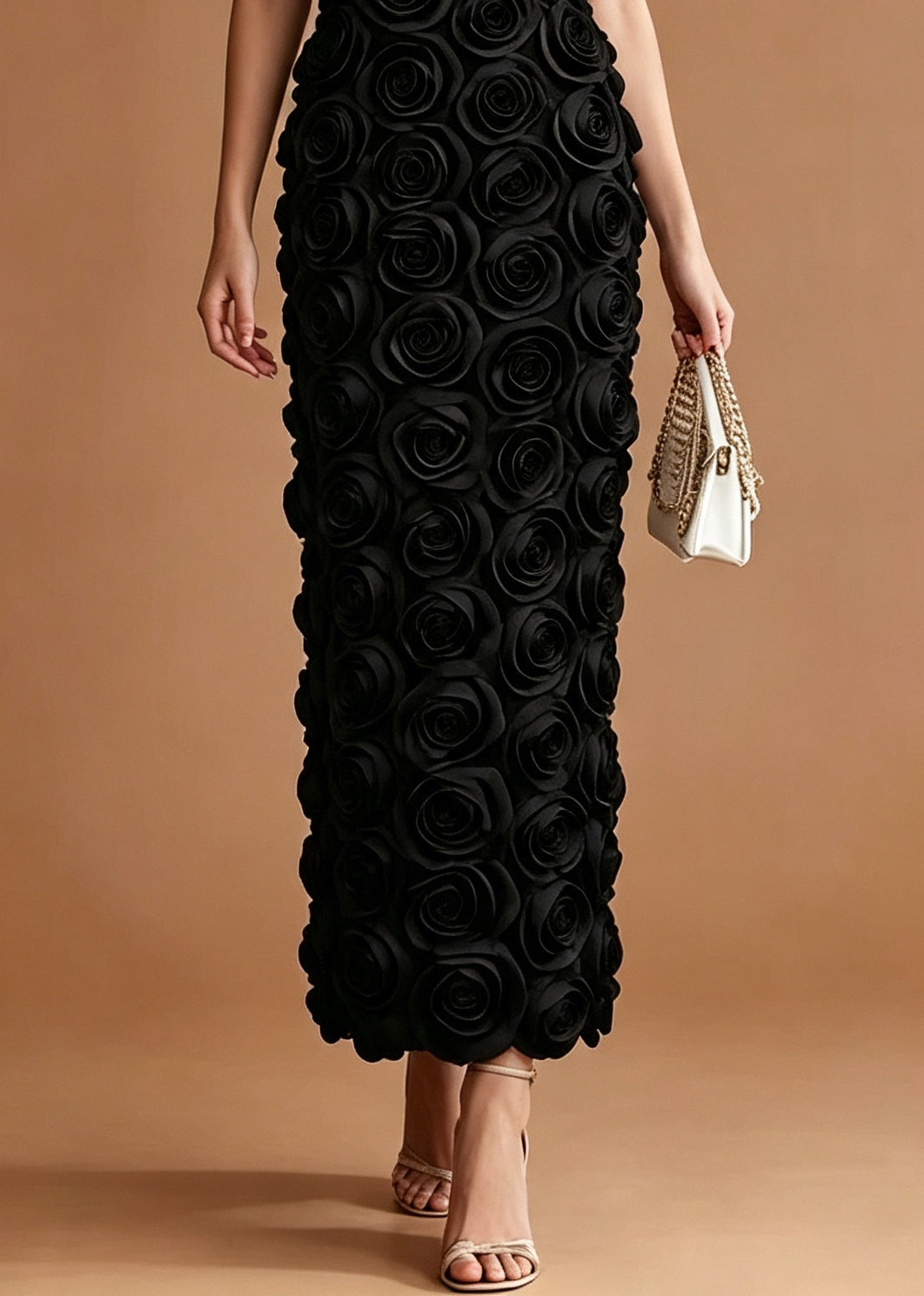 Boutique Black V Neck Floral Party Dress Summer