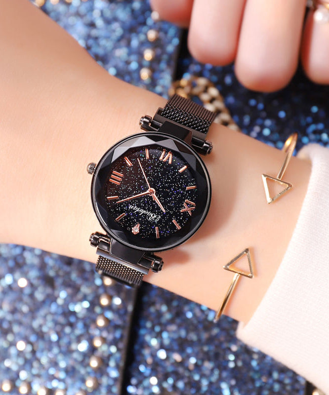 Boutique Blue Stainless Steel Tempere Glass Starry Sky Magnet Watches