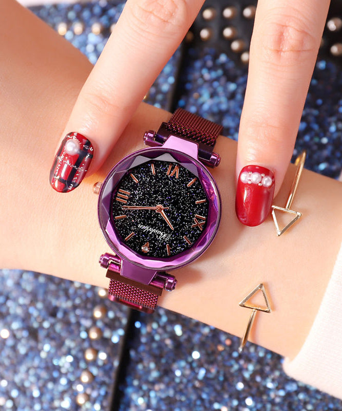 Boutique Blue Stainless Steel Tempere Glass Starry Sky Magnet Watches