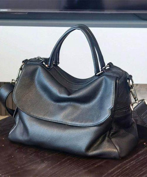 Boutique Brown Large Capacity Versatile Calf Leather Tote Bag