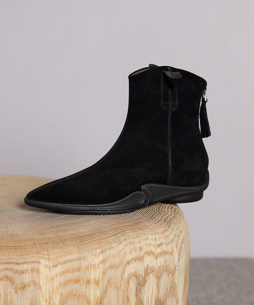 Boutique Brown Suede Splicing Boots Pointed Toe