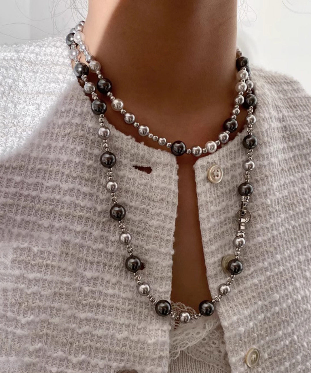 Boutique Fashion Pearl Zircon Long Necklace