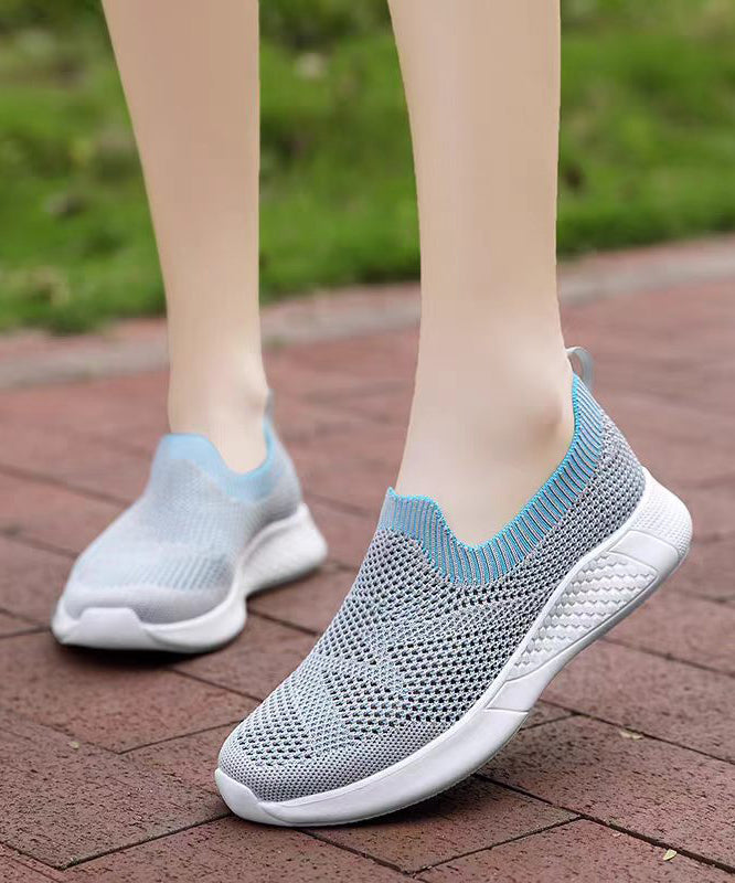 Boutique Flat Shoes For Women Black Knit Fabric