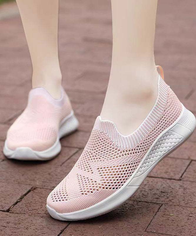 Boutique Flat Shoes For Women Black Knit Fabric