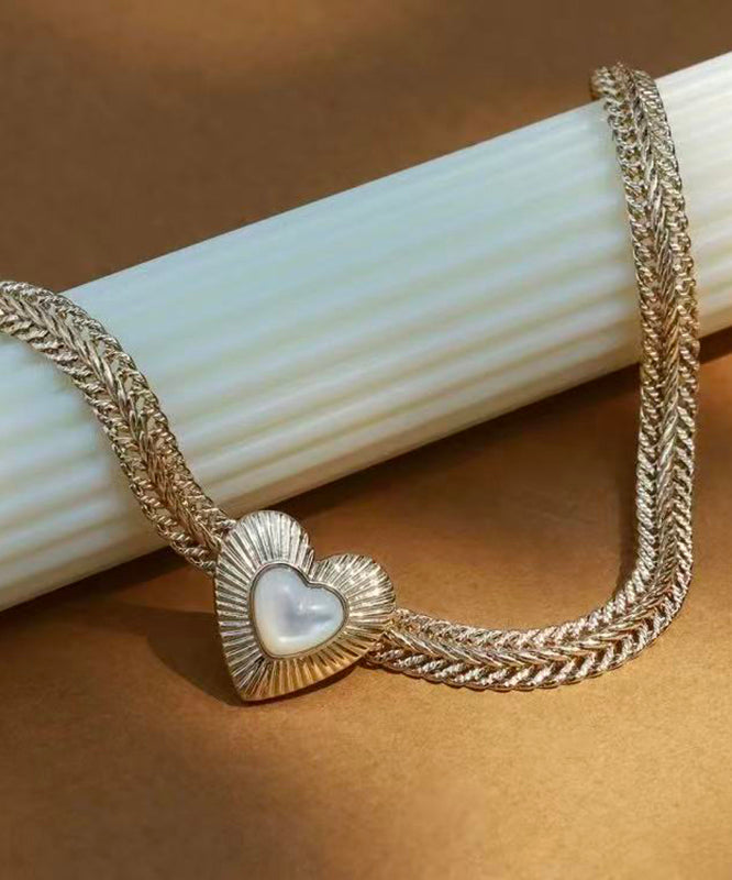 Boutique Gold Alloy Love Shell Pendant Necklace